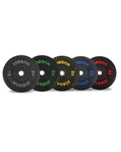Jordan Fitness HG Black Rubber Bumper Plates - Coloured Fleck