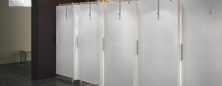 Gymkit UK shower Cubicles with towel hooks